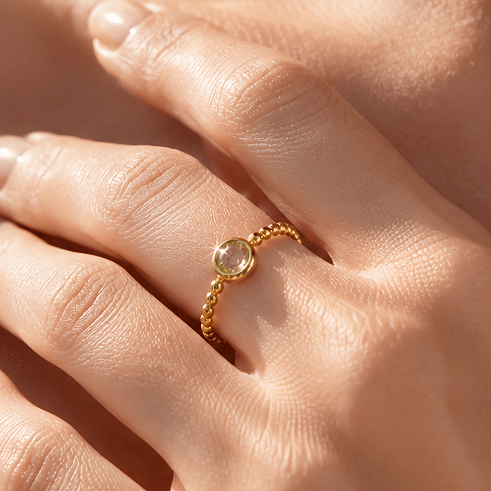 Women's 18K Golden Plated Exquisite Small Individual Ring